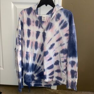 PINK Victoria's Secret Tie-Dye Hoodie - Blue and Pink